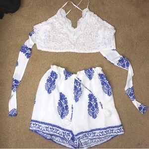 Crop Top + Flowy Shorts